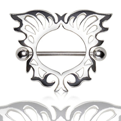 316L Surgical Steel Nipple Shield with Butterfly Shield-WildKlass Jewelry