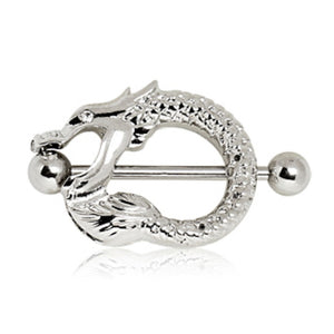 316L Surgical Steel Nipple Shield with Dragon-WildKlass Jewelry