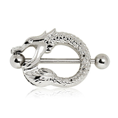 316L Surgical Steel Nipple Shield with Dragon-WildKlass Jewelry