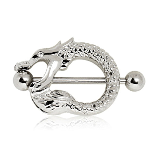 316L Surgical Steel Nipple Shield with Dragon-WildKlass Jewelry