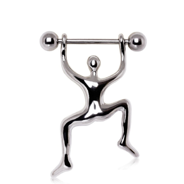 316L Surgical Steel Climbing Man Nipple Ring-WildKlass Jewelry