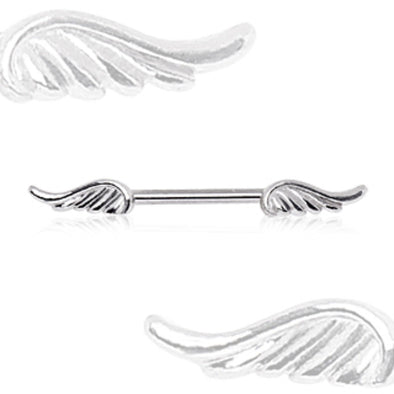 316L Surgical Steel Nipple Bar with Wings-WildKlass Jewelry
