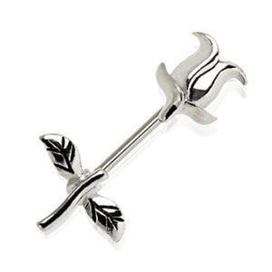 316L Surgical Steel Tulip WildKlass Nipple Bar-WildKlass Jewelry