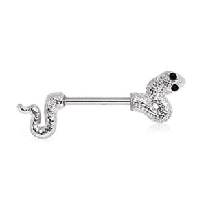316L Surgical Steel Snake WildKlass Nipple Barbell-WildKlass Jewelry