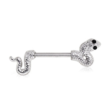 316L Surgical Steel Pearl White Cat WildKlass Nipple Bar