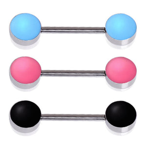 316L Surgical Steel Colored Enamel Nipple Bar-WildKlass Jewelry