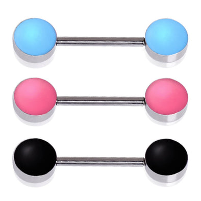 316L Surgical Steel Colored Enamel Nipple Bar-WildKlass Jewelry