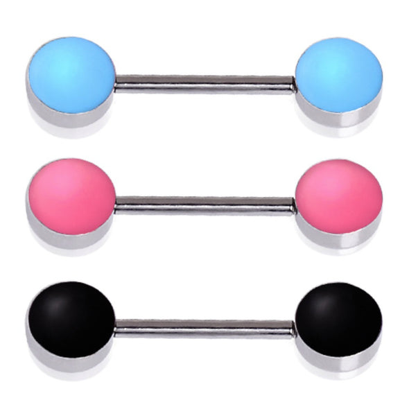 316L Surgical Steel Colored Enamel Nipple Bar-WildKlass Jewelry