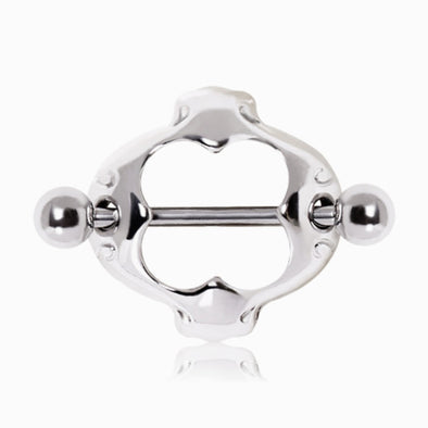 316L Surgical Steel Bold Clover Shape Nipple Shield-WildKlass Jewelry