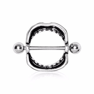 316L Surgical Steel Lips and Teeth Nipple Shield-WildKlass Jewelry