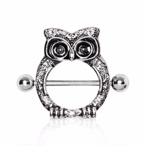 316L Surgical Steel Owl Nipple Shield-WildKlass Jewelry
