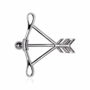 316L Surgical Steel Bow and Arrow Nipple Bar-WildKlass Jewelry