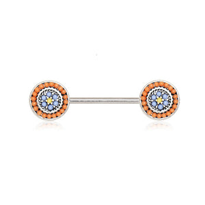 316L Stainless Steel Multi Beads Antique WildKlass Nipple Bar-WildKlass Jewelry