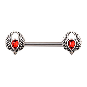 316L Stainless Steel Winged Blood Drop Nipple Bar-WildKlass Jewelry