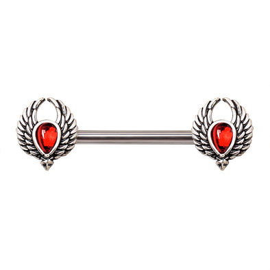316L Stainless Steel Winged Blood Drop Nipple Bar-WildKlass Jewelry
