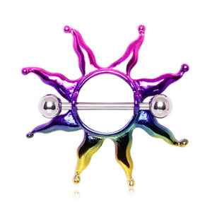 PVD Plated Rainbow Sunburst WildKlass Nipple Shield-WildKlass Jewelry