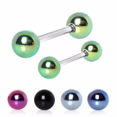 316L Nipple Bar with PVD Plated Balls-WildKlass Jewelry