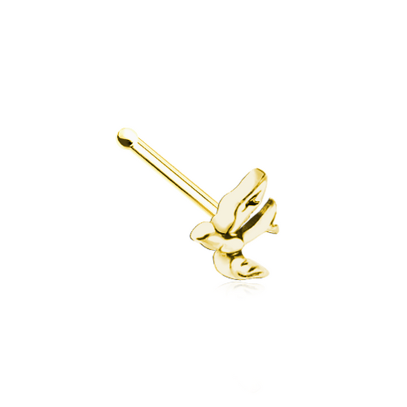 Golden Soaring Swallow WildKlass Nose Stud Ring-WildKlass Jewelry
