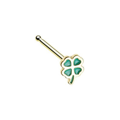 Feeling Lucky Shamrock WildKlass Nose Stud-WildKlass Jewelry