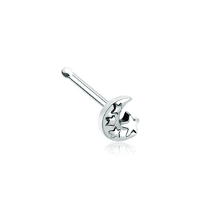 Lunar Moon Star WildKlass Nose Stud Ring-WildKlass Jewelry