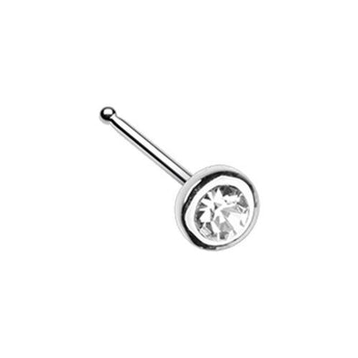 Benevolent Bezel Gem Nose Stug Ring-WildKlass Jewelry