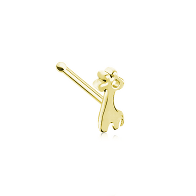 Golden Dainty Baby Giraffe Calf WildKlass Nose Stud Ring-WildKlass Jewelry