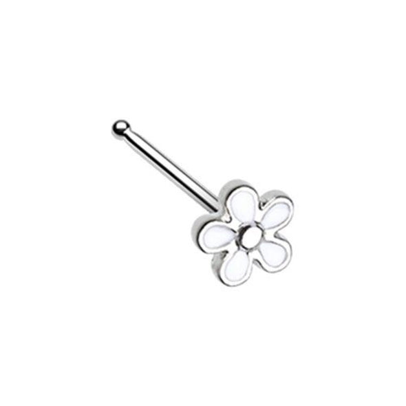 Plumeria Petal Flower WildKlass Nose Stud Ring-WildKlass Jewelry