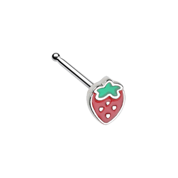 Leafy Strawberry WildKlass Nose Stud Ring-WildKlass Jewelry