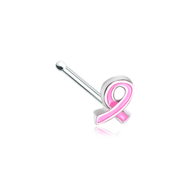 Breast Cancer Awareness Pink Ribbon WildKlass Nose Stud Ring-WildKlass Jewelry