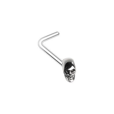 3D Skull Head WildKlass L-Shape Nose Ring-WildKlass Jewelry