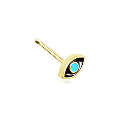 Golden Evil Eye WildKlass Nose Stud Ring-WildKlass Jewelry
