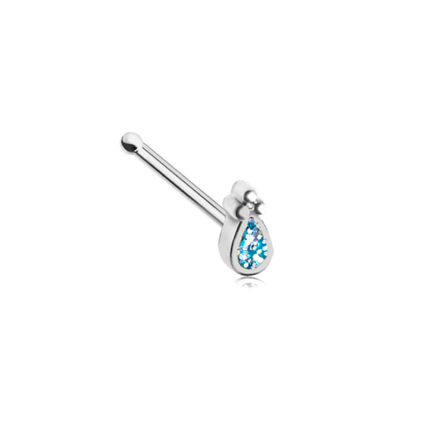 Glamourous Sparkling Teardrop WildKlass Nose Stud Ring-WildKlass Jewelry