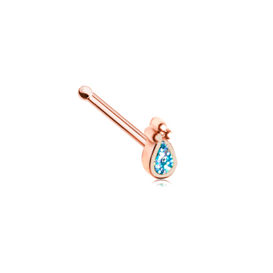Rose Gold Glamourous Sparkling WildKlass Nose Stud Ring-WildKlass Jewelry
