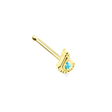 Golden Bollywood Glitter WildKlass Nose Stud Ring-WildKlass Jewelry
