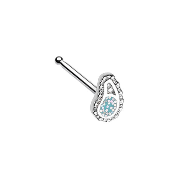 Sparkling Ornate Paisley Nose Stud Ring-WildKlass Jewelry