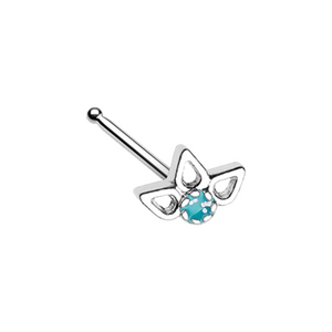 Sparkling Ornate Lotus WildKlass Nose Stud Ring-WildKlass Jewelry