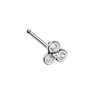 Bezel Trilogy WildKlass Nose Stud Ring-WildKlass Jewelry