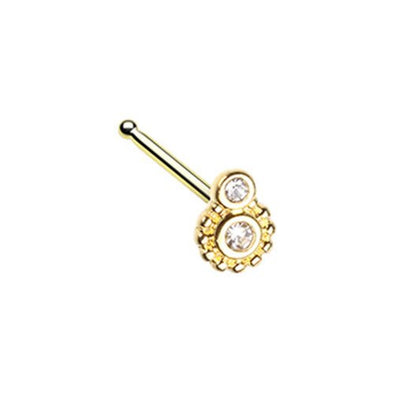 Golden Steampunk Gear WildKlass Nose Stud Ring-WildKlass Jewelry