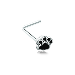 Animal Lover Paw Print WildKlass WildKlass L-Shape Nose Ring-WildKlass Jewelry