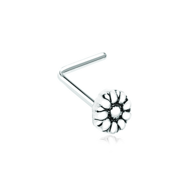 Antique Dasiy Flower WildKlass L-Shape Nose Ring-WildKlass Jewelry