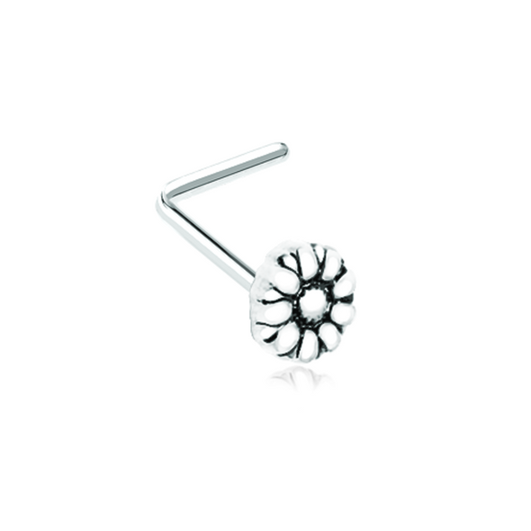 Antique Dasiy Flower WildKlass L-Shape Nose Ring-WildKlass Jewelry