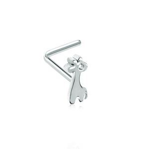 Dainty Baby Giraffe Calf WildKlass L-Shape Nose Ring-WildKlass Jewelry