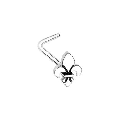 Fleur De Lis WildKlass L-Shape Nose Ring-WildKlass Jewelry