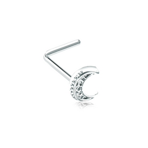Filigree Moon WildKlass L-Shape Nose Ring-WildKlass Jewelry