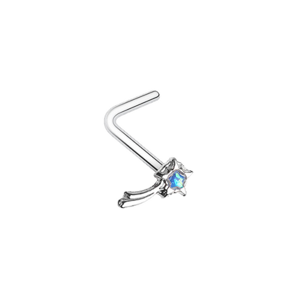 Wishing Opal Shooting Star WildKlass L-Shape Nose Ring-WildKlass Jewelry