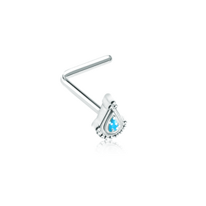 Bollywood Glitter WildKlass L-Shape Nose Ring-WildKlass Jewelry