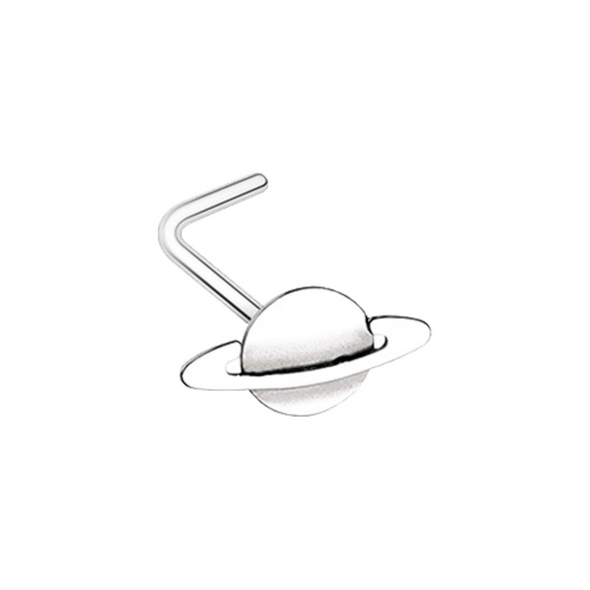 Saturn Planet WildKlass L-Shape Nose Ring-WildKlass Jewelry