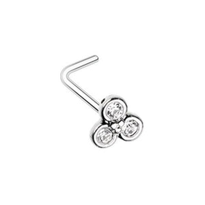 Bezel Trilogy WildKlass L-Shape Nose Ring-WildKlass Jewelry