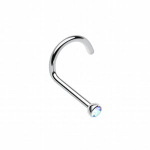Press Fit Gem Top Steel Nose Screw Ring-WildKlass Jewelry