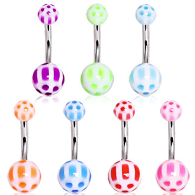 UV Acrylic Polka-Dot Navel Ring-WildKlass Jewelry